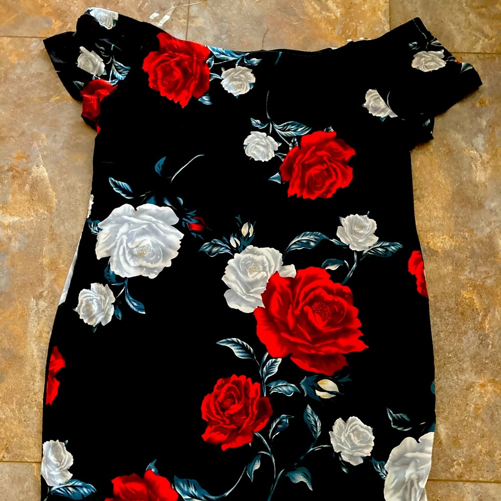 Spandex mini off the shoulder dress